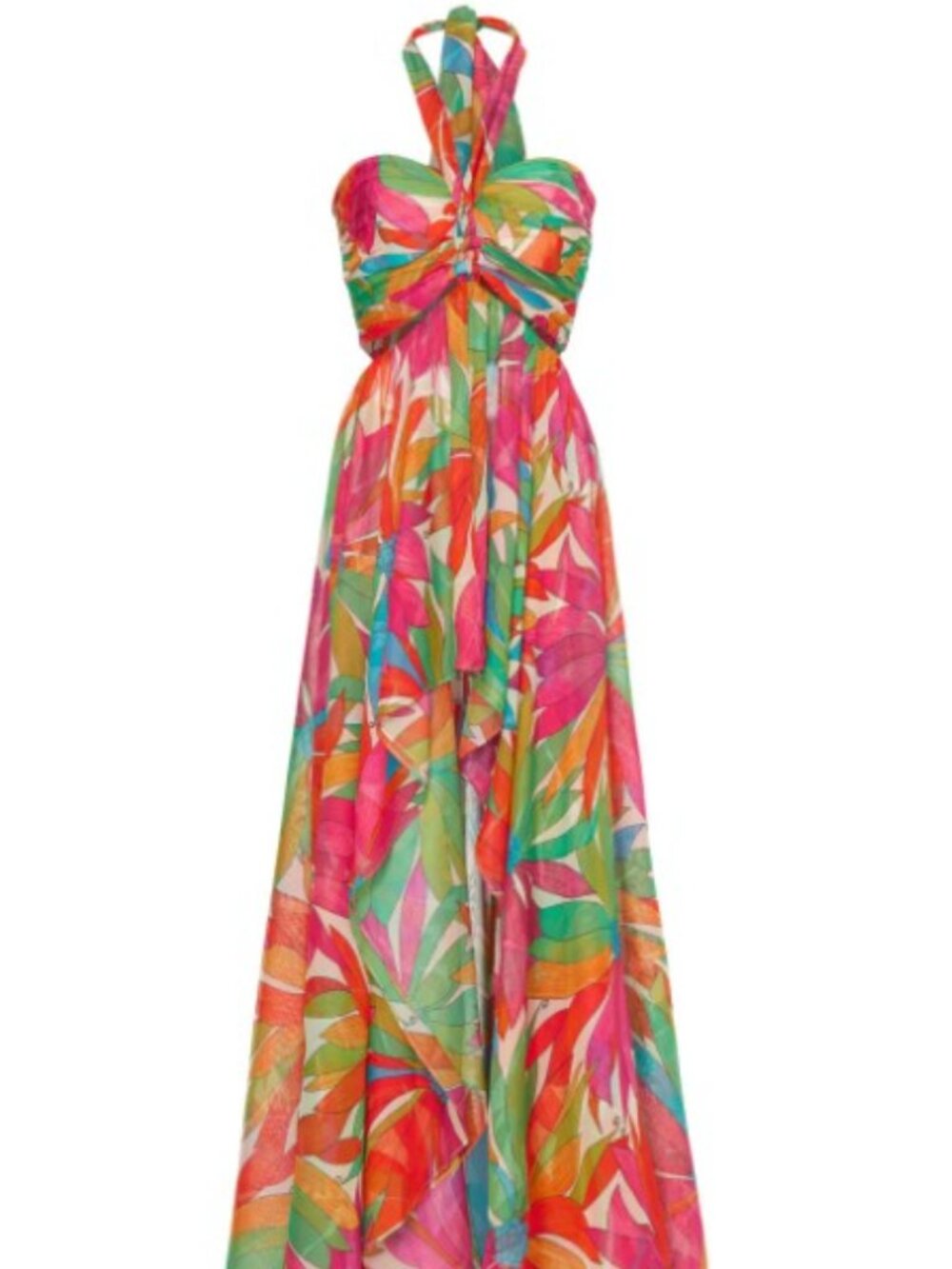 Ronny Kobo Natasha Dress Floral Halter Maxi Gown M - Picture 3 of 16